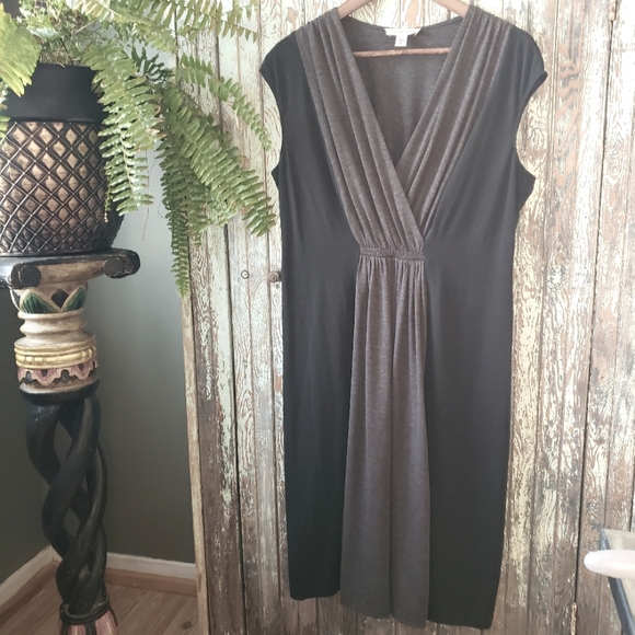 Coldwater Creek black/gray dress size LP - Picture 1 of 5